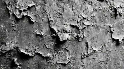 Obraz premium Close-up of a Weathered, Cracked, and Peeling Concrete Wall