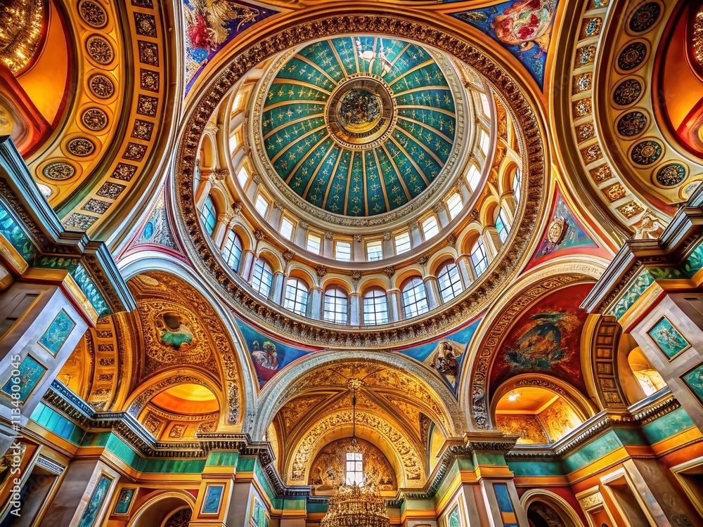 Aufkleber captivating view inside the dome: an architectural marvel with expansive copy space and intricate de