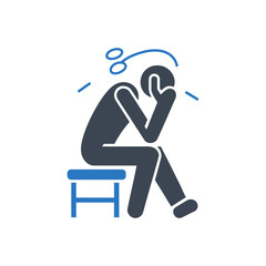Sad Person Sitting Alone Icon