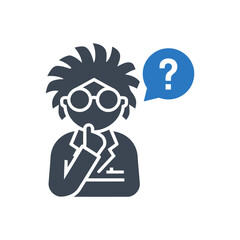 Confused Scientist with Question Icon