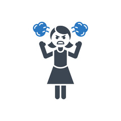 Angry Child Temper Icon