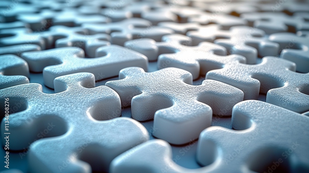 Poster dramatic beams of light intersect form puzzle pieces against bright background symbolizing clarity a