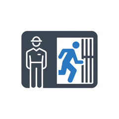 Guard and Escaping Person Icon
