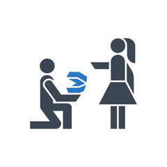 Person Proposing to Woman Icon