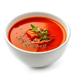 Tomato soup isolated on white background.