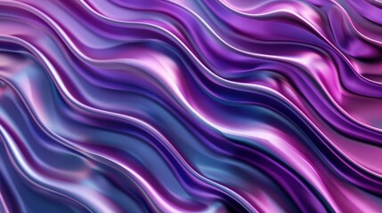 Obraz premium 3d render abstract background. Wavy metallic texture banner, Ultraviolet wallpaper, fluid ripples, liquid metal surface, esoteric aura spectrum in bright colors