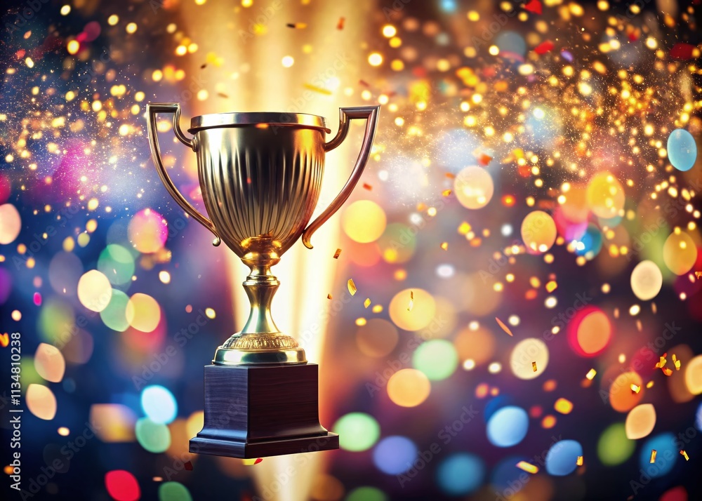 Poster capturing the thrill of an exciting win with a bokeh effect - celebrate victory with dynamic light a
