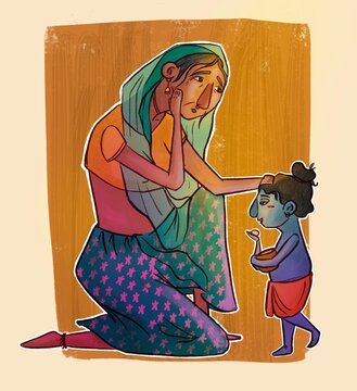 Damodara y su madre