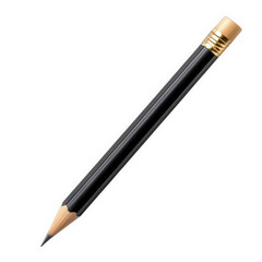 Black Pencil Isolated On A Black Background, on transparent background , png