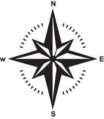 Silhouette vector of a compass needle, perfect for navigation, adventure, exploration, and travel-themed design projects. EPS format, high-quality and scalable.