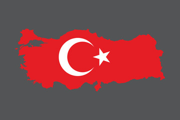 Map of Turkey with the national flag of Turkey, Turkey flag vector graphic, Turkey country flag is a symbol of freedom, National Turkey flag, vector illustration
