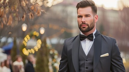 His commanding presence brings a sense of refinement to the classic suit.