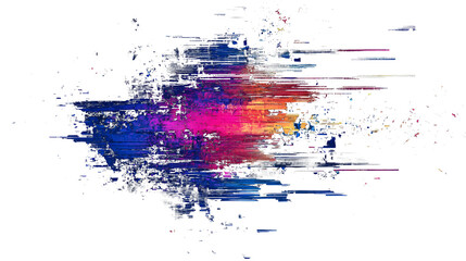 Color glitch overlay digital noise abstract glitch on dark black