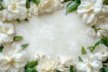 Digital paper, scrapbooking, background, frame, a lot of free space for text, gardenia