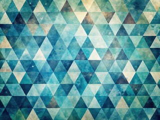 Fototapeta premium Blue Abstract Triangle Seamless Pattern, Vintage Photography, Geometric Textile Design, Retro Background