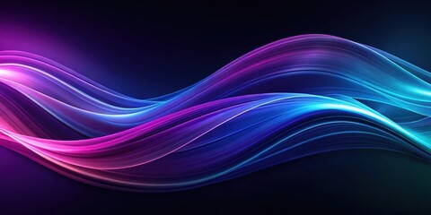 Fototapeta premium Abstract dark blue and purple waves flowing in a dynamic pattern , abstract, waves, flowing, dark blue, purple, background
