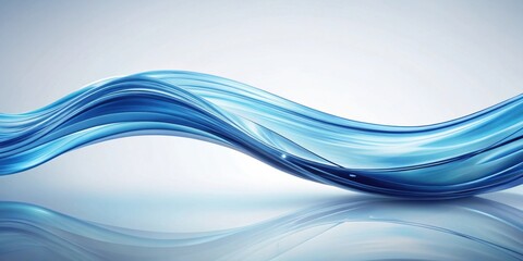 Obraz premium Abstract Blue Wave with Smooth Lines Reflecting on a Shiny Surface