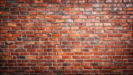 Naklejka premium A weathered red brick wall with a subtle variation in color, creating a textured backdrop for design and photography.