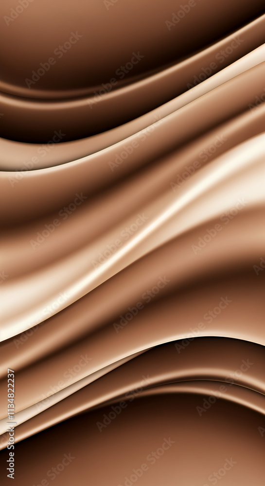 Poster abstract fluid waves in brown tones creating a dynamic flow effect