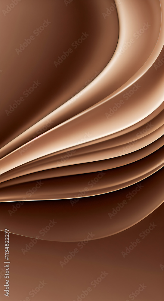 Poster elegant brown abstract layers background design with curved patterns