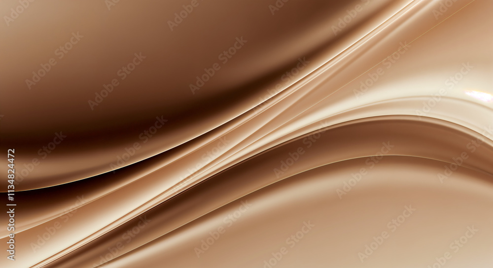 Poster elegant brown abstract waves creating a luxurious flowing pattern