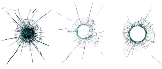 Obraz premium Shattered Glass Breaks and Cracks on PNG Transparent Background