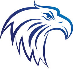 Line portrair of an eagle over white