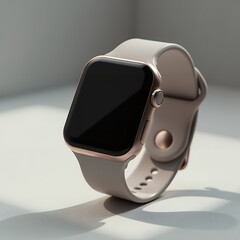 Elegant Rose Gold Apple Watch on a Neutral Background