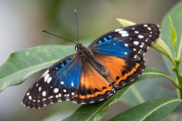 Obraz premium Vibrant Butterfly on Leaf