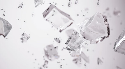 Obraz premium falling ice cude isolated on white