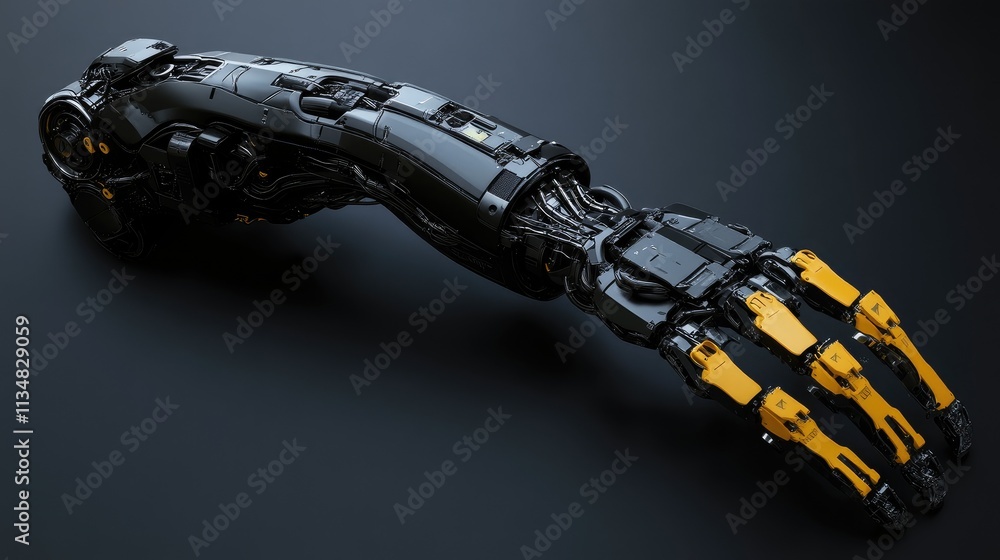 Aufkleber a robotic arm with a missing joint among functional ones, representing diversity in capability.