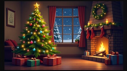 Cozy Christmas Eve Night: A Festive Winter Scene