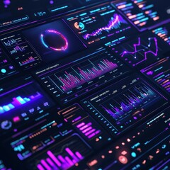 Obraz premium Data visualization insights digital workspace infographics futuristic environment overview informative technology trends