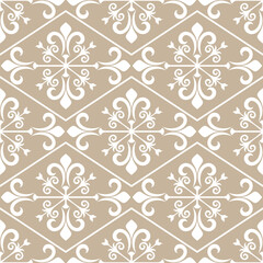 Seamless damask patterns for ornament, wallpaper, packaging, vector background