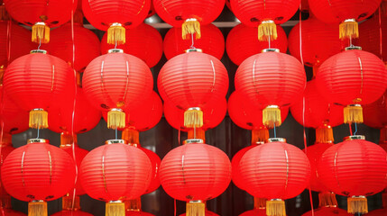 Joyful Chinese Lunar New Year Celebration with Red Lanterns, Firecrackers, Traditional Lion Dance, and Family Reunion Dinner Showcasing Cultural Heritage and Festive Atmosphere