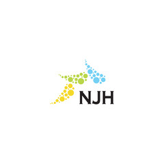 Obraz premium NJH letter logo design on white background. Creative modern NJH letter logo design. Vector design.