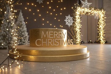 Christmas themed podium rectangular type