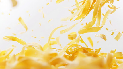 Obraz premium falling raw pasta on white background