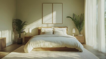 Cozy bedroom decor modern home interior photography bright atmosphere