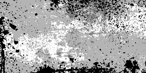 Abstract Cold gray and white grunge wall texture. Paint texture with spray effect and drop ink splashes. Artwork features a textured black grain effect with a captivating spray. Distressed grunge 