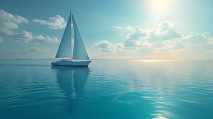 Fototapeta premium Sailing adventure on calm waters ocean photography daylight serenity