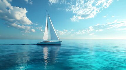 Sailing adventure on crystal clear waters tropical ocean landscape