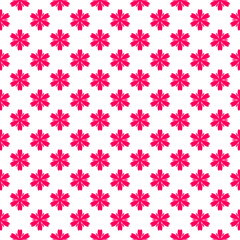 Minimalist reputed seamless, pink Flower pattern on white background