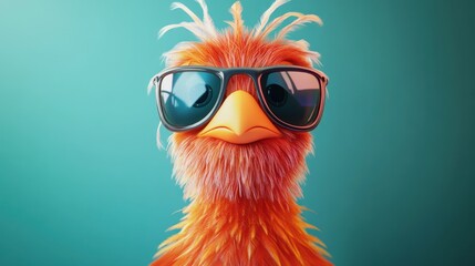 Cool bird wearing sunglasses.