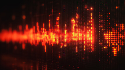 A red and orange line of dots that looks like a wave