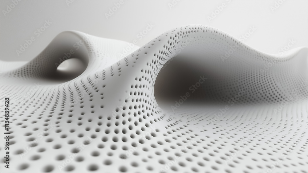 Aufkleber a white surface with a wave pattern and many small dots