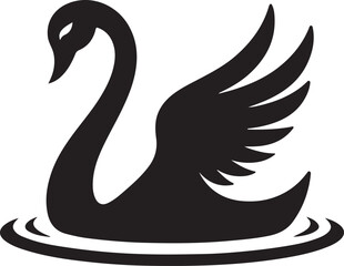 Obraz premium Silhouette vector of a swan, perfect for nature, elegance, and wildlife-themed design projects. EPS format, high-quality and scalable graphic illustration.