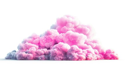 A beautiful pink cloud isolated on white background