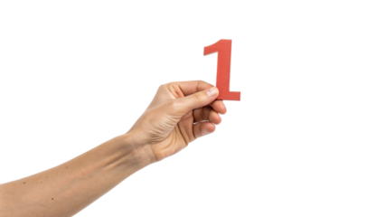 hand holding number one