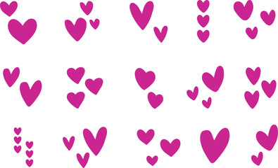 A set of vector hearts. Heart Icons